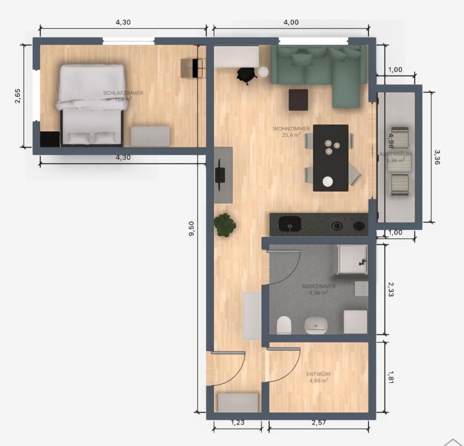 Apartment Balkon Aparment2, Meppen, Kueche, Badezimmer, Waschmaschine *